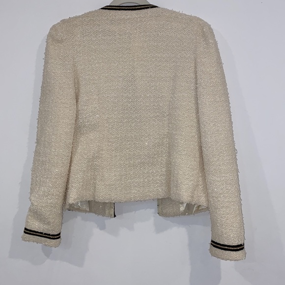 MISMASH tweed ivory blazer with black lace embroideries details Size M - Picture 8 of 14